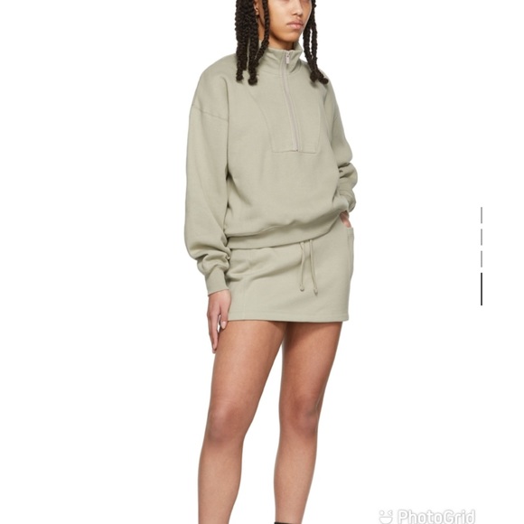 Essentials Green 1/2 Zip Pullover Sweatshirt - Picture 10 of 10